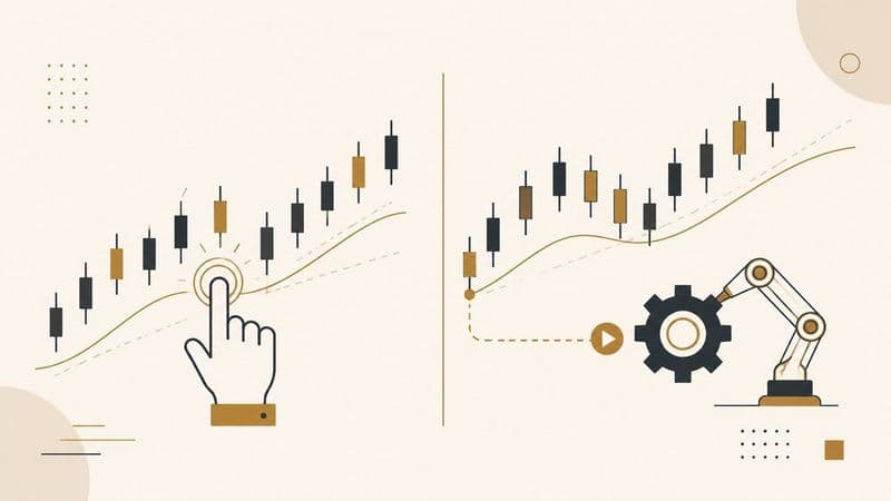 Manual trading versus automated trading, illustrated from the book